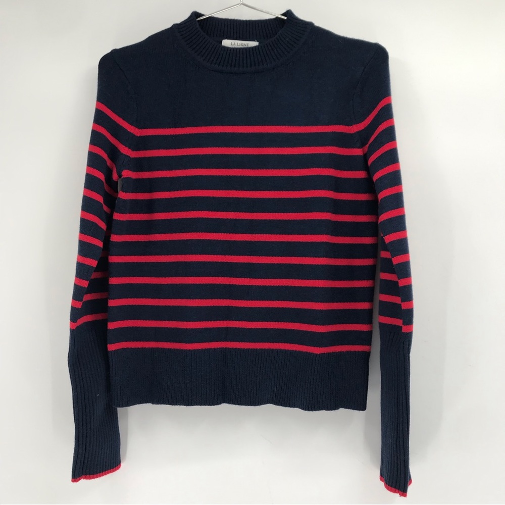 La Ligne X Target Striped Crewneck Sweatshirt Navy And Red Size Xxs